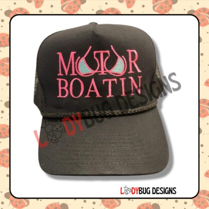 "Hat Embroidery Design, perfect for customizing caps, available in multiple formats for embroidery machines