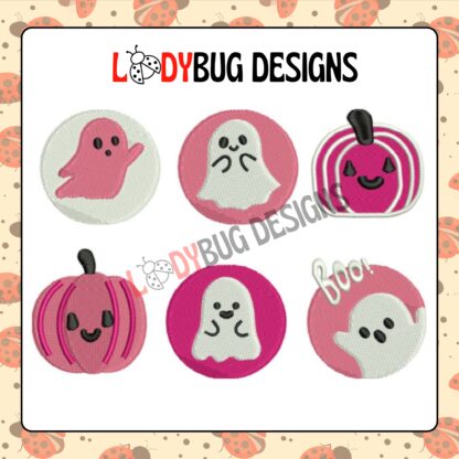 Halloween Pink Cookies Boo Embroidery Design