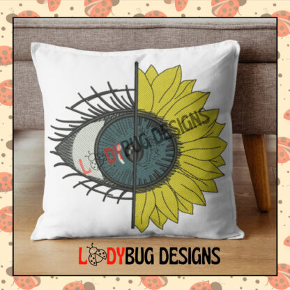 Sunflower Eye Machine Embroidery Design, perfect for t-shirts, bags, and home décor, available for instant download.