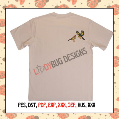 Birds Machine Embroidery Design, available in various sizes and formats, perfect for t-shirts, bags, and home décor