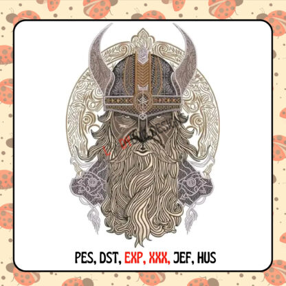 Viking and Japanese Symbols Machine Embroidery Design, fully digitized and available in multiple machine formats for custom apparel.