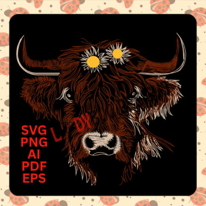 Brown Cow Face design in SVG, PNG, AI, and PDF formats. Perfect for crafting, printing, and sublimation. Available for instant download from The Ladybug Designs