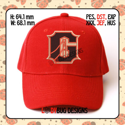 Monogram G Hat Embroidery Design