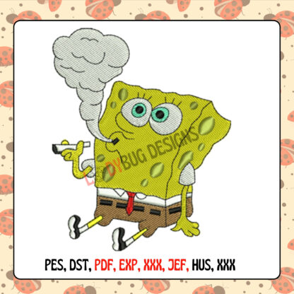 Add some edgy flair to your projects with the Smoking SpongeBob Embroidery Design! Perfect for t-shirts, jackets, and bags, this bold design is fully digitized for smooth stitching. Available in multiple sizes and formats, it's ready for instant download from The Ladybug Designs.