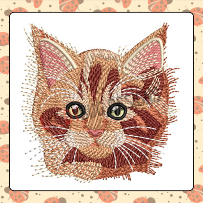 Cat Face Hat Embroidery Design 118