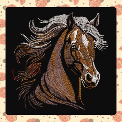 Showcase equestrian style with The Ladybug Designs' Horse Hat Embroidery Design. Perfect for caps, beanies, and more. Available in various sizes for easy download and stitching.