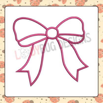 Bow Applique Embroidery Design