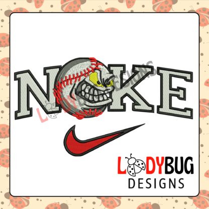 Baseball Nike Embroidery Design