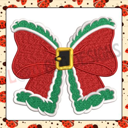 Enhance your holiday creations with The Ladybug Designs' Christmas Side Bow Embroidery Design. This festive bow is perfect for adding seasonal charm to clothing, decor, and gifts. Create high-quality, detailed embroidery that brings holiday joy to your projects with The Ladybug Designs.