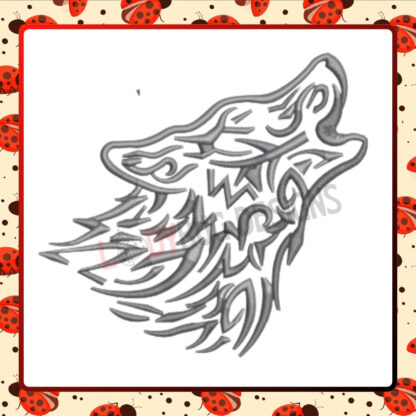 Wolf Tattoo Embroidery Design