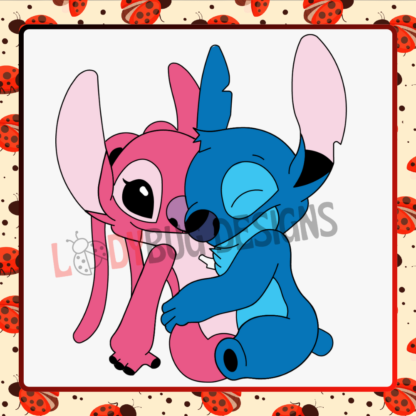 Angel and Stitch Hug Vector Design