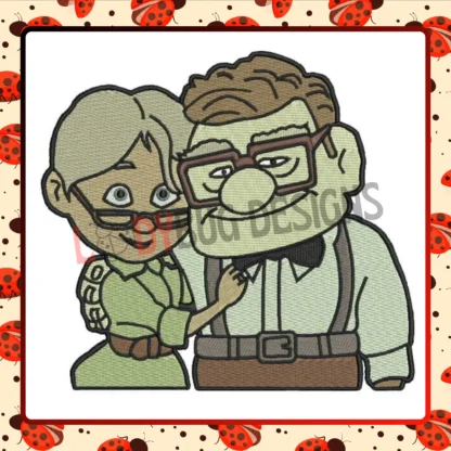 Carl and Ellie Valentine's Day Embroidery Design