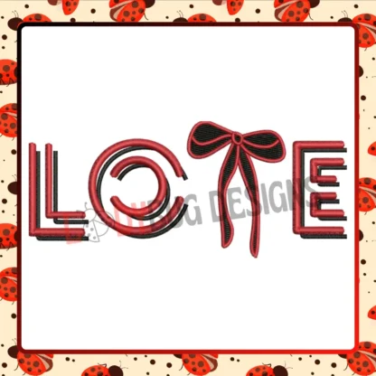 Love Bow Embroidery Design