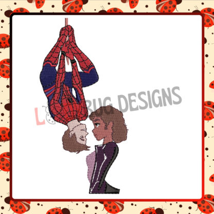 Spiderman embroidery design, kitty digitizing design, The Ladybug Designs, superhero embroidery, custom embroidery design, PES formats.