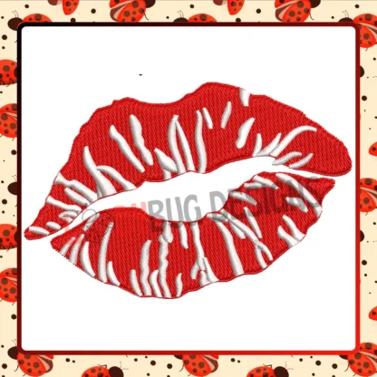 Red Lips Valentine Embroidery Design