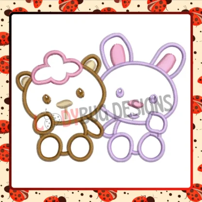 Teddy bear embroidery, baby digitizing design, The Ladybug Designs, cute embroidery pattern, stuffed animal embroidery, PES formats.